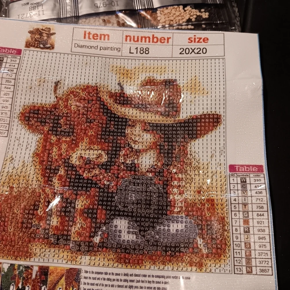 Diamond Painting Kit Cowgirl with Highland Cow Design 20x20